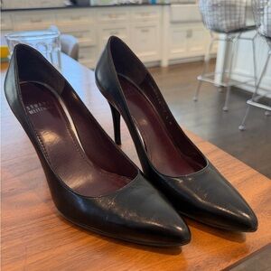 Stuart Weitzman Black Leather Heels